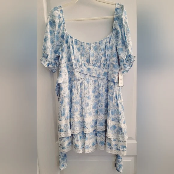 ARULA Light Blue Floral Mini Dress - Picture 3 of 11